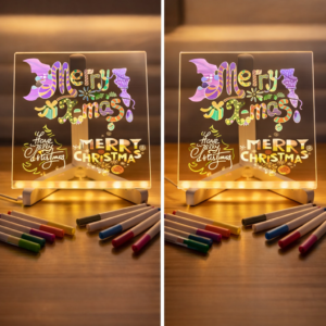 Viral DIY LED Message Board glowing with Merry Xmas text and 13 pens
