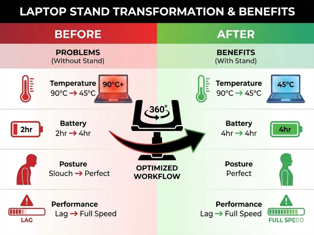 laptop overheating solution India before after results table