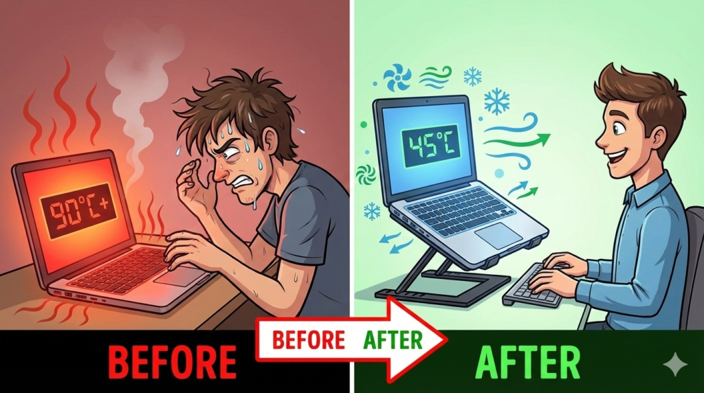 laptop overheating solution India adjustable aluminum stand review