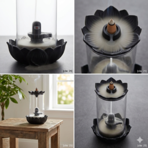 Shivling Smoke Fountain with Glass Cover and Backflow Smoke Effect
