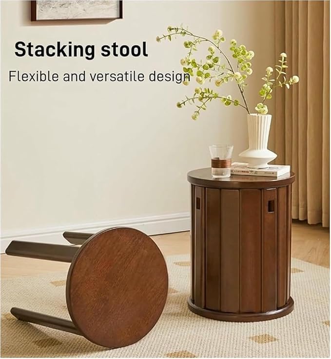 The Shift Stools pulled apart into four separate wooden seats for dining