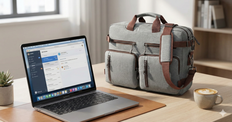 Convertible Laptop Messenger Bag Review FATMUG Grey