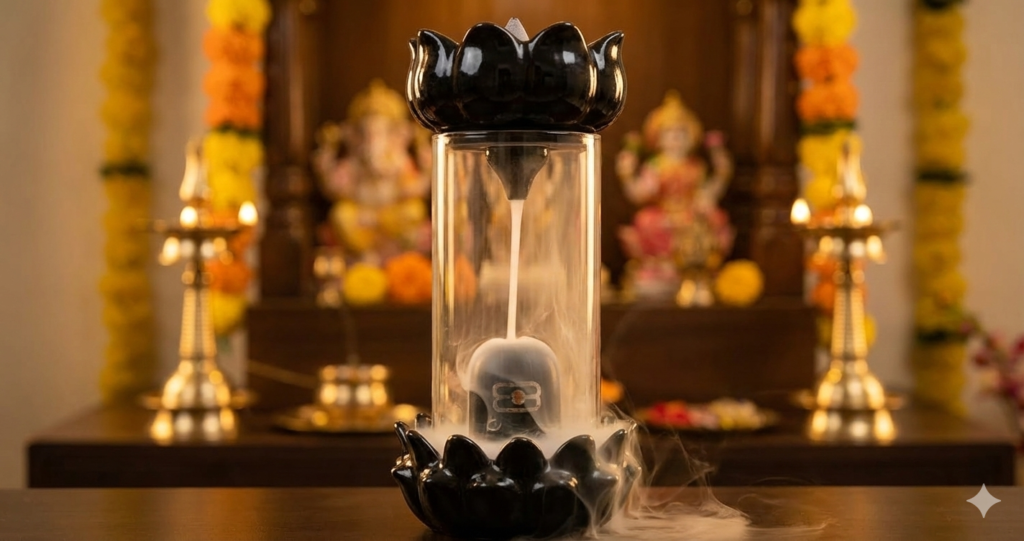 glass shivling smoke fountain review black ceramic