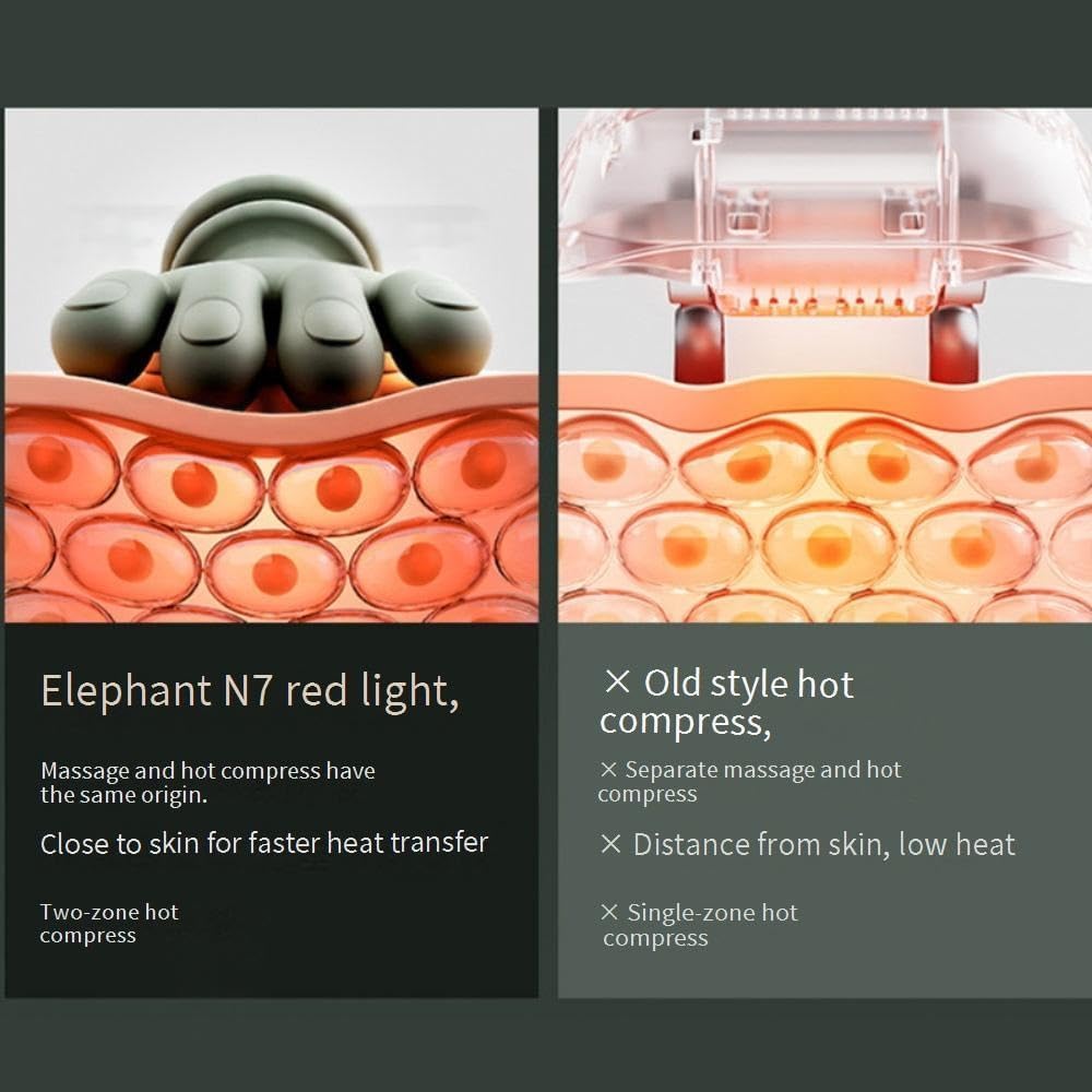 Silver control buttons for heat and speed on the bionic heated massager