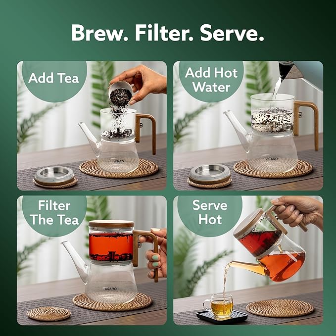 Close up of side handle on Borosilicate Glass Tea Pot