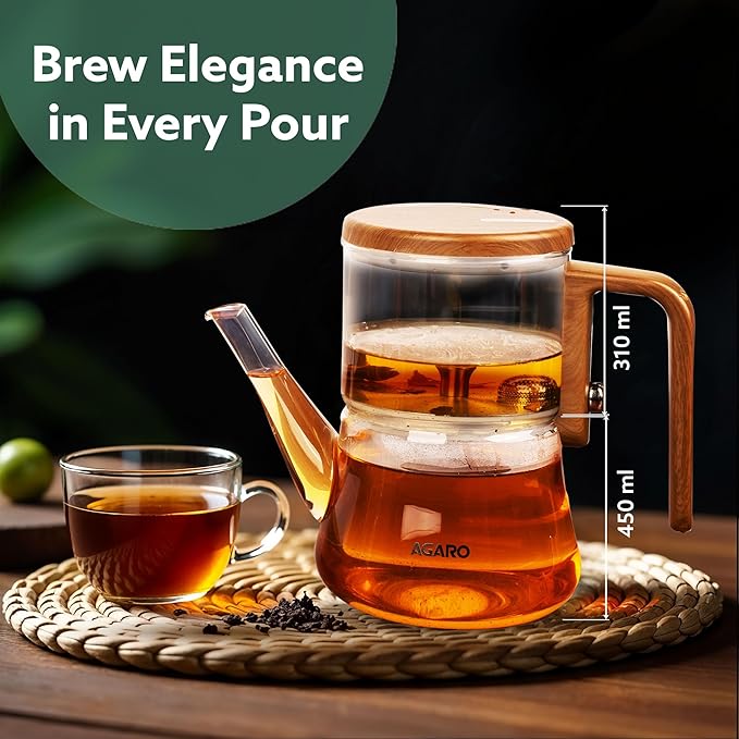 Close up of side handle on Borosilicate Glass Tea Pot