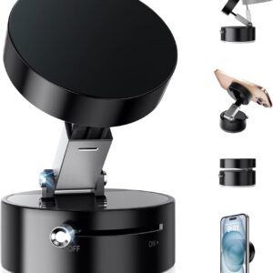 Using the Magnetic Vacuum Suction Phone Holder on a bathroom mirror and kitchen tile wall