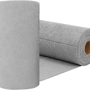 Using the grey Microfiber Cleaning Cloth Roll to wash a car windshield without scratching it