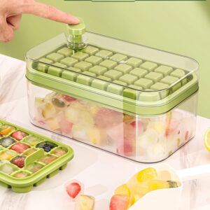 Purple Silicone Ice Cube Tray with Storage showing two layers of molds and a clear box